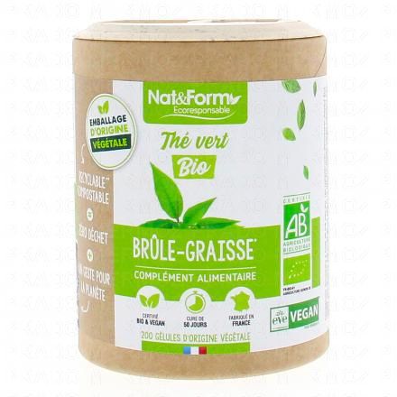 NAT & FORM Ecoresponsable - Th&eacute; vert Bio 200 g&eacute;lules