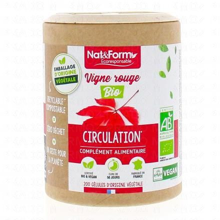 NAT & FORM Ecoresponsable - Vigne rouge Bio 200 g&eacute;lules