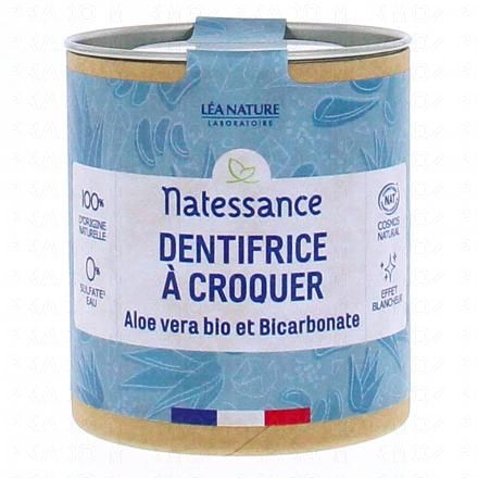 NATESSANCE Dentifrice &agrave; croquer aloe vera bio et bicarbonate x80