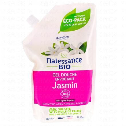 NATESSANCE Gel Douche envo&ucirc;tant Jasmin bio (eco-pack 650ml)