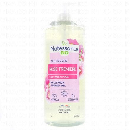 NATESSANCE Gel douche d&eacute;licat &agrave; la Rose Tr&eacute;mi&egrave;re 1L