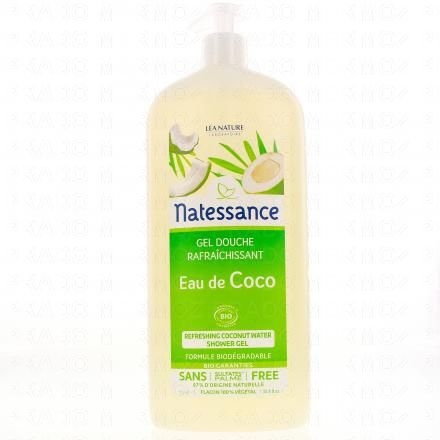 NATESSANCE Gel douche rafraichissant eau de coco flacon 1l