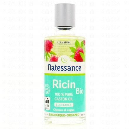 NATESSANCE Huile de ricin bio fortifiante et r&eacute;g&eacute;n&eacute;rante cheveux et ongles flacon 100ml