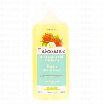 NATESSANCE Huile de ricin fortifiante et r&eacute;g&eacute;n&eacute;rante cheveux et ongles flacon 250ml
