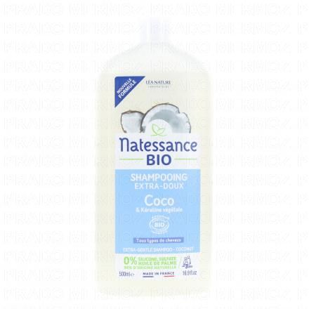 NATESSANCE Shampooing extra doux coco bio et k&eacute;ratine v&eacute;g&eacute;tale 500ml