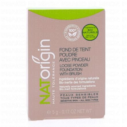 NATORIGIN Fond de teint poudre bio avec pinceau (n°14 sable)