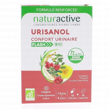 NATURACTIVE Urisanol Confort Urinaire Flash Bio 10 gélules + 10 capsules