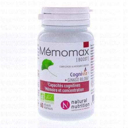 NATURAL NUTRITION M&eacute;momax boost x60 g&eacute;lules v&eacute;g&eacute;tales