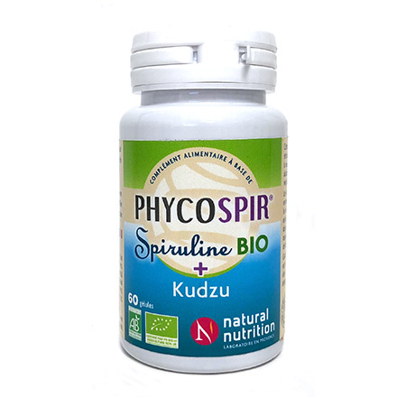 NATURAL NUTRITION Phycospir Spiruline bio + Kudzu 60 g&eacute;lules