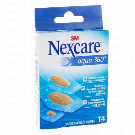 NEXCARE Aqua 360° Pansement étanche à l'eau et aux bactéries (14 pansements assoritment)