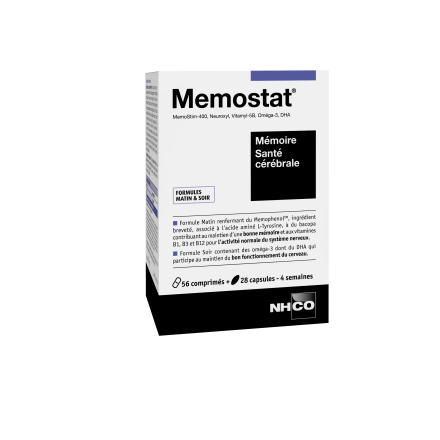 NHCO Sant&eacute; - Memostat M&eacute;moire Sant&eacute; c&eacute;r&eacute;brale (56 comprim&eacute;s + 28 capsules)