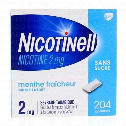 NICOTINELL menthe fraicheur 2 mg sans sucre (204 gommes)