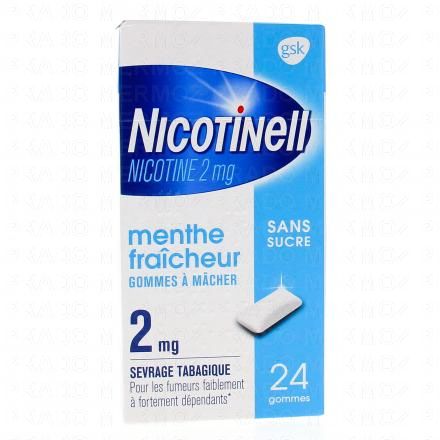 NICOTINELL menthe fraicheur 2 mg sans sucre (24 gommes)