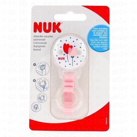 NUK Attache sucette ruban universel (rose)