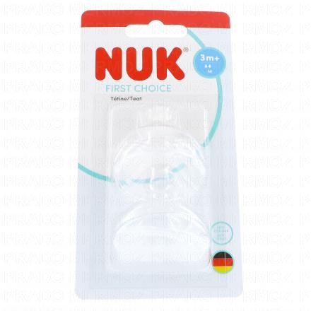 NUK First Choice T&eacute;tines physiologiques 3mois+ Taille M x2