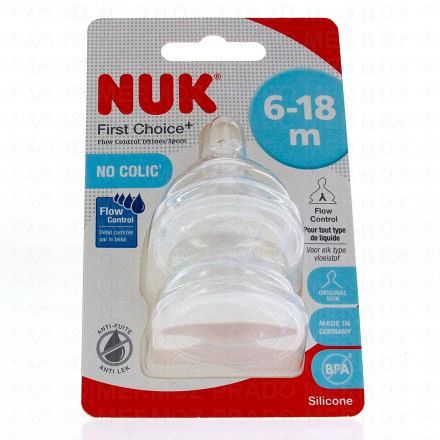 NUK First Choice - T&eacute;tines physiologiques 6-18 mois x2