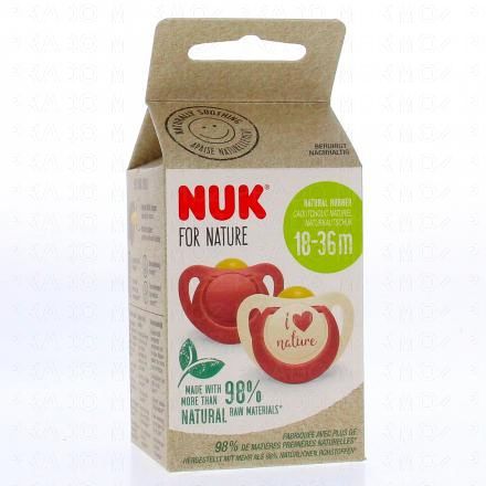 NUK For nature - Sucettes x2 18-36 mois (rouge)