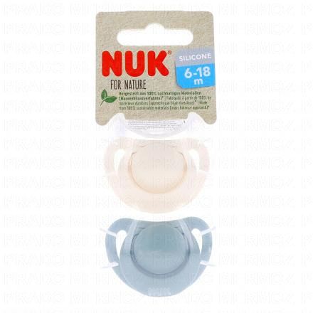 NUK For nature Sucettes vertes x2 6-18 mois (eucalyptus)