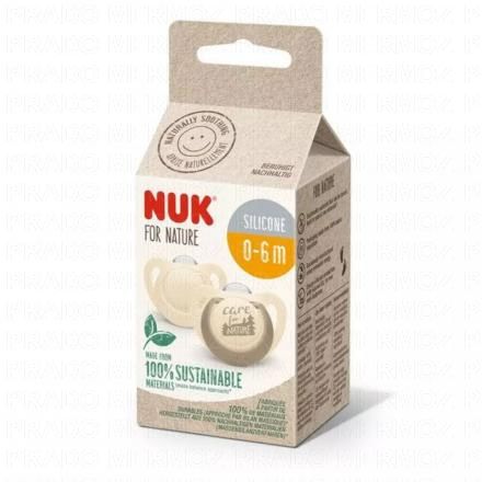 NUK For nature Sucettes x2 0-6mois (beige)