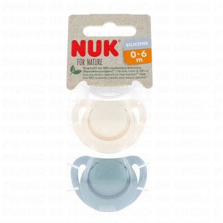 NUK For nature Sucettes x2 0-6mois (eucalyptus)