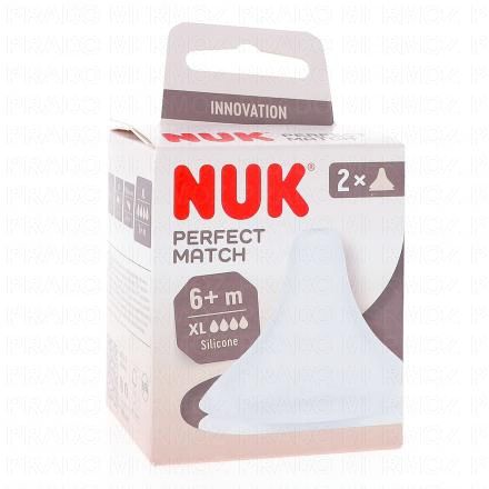 NUK Perfect Match - T&egrave;tines en silicone souple (taille xl)