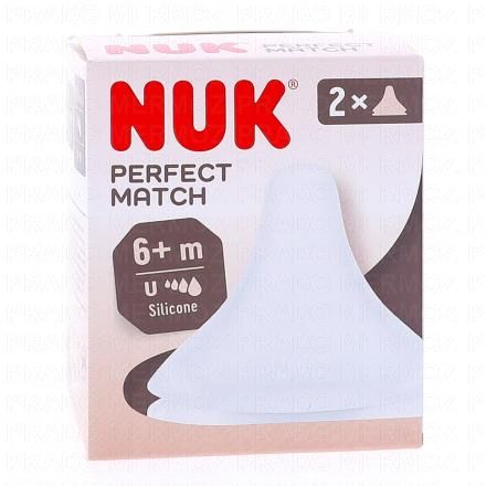 NUK Perfect Match - T&egrave;tines en silicone souple (taille universelle)