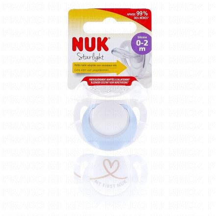 NUK Starlight Sucettes 0-2 mois (bleu)