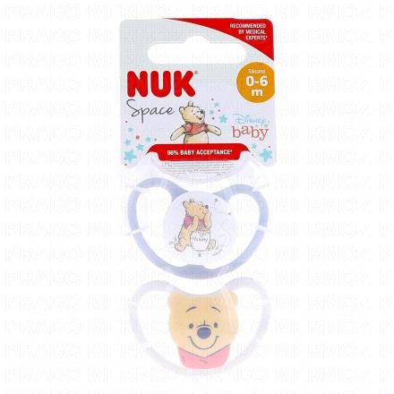 NUK Space - Sucettes Winnie physiologiques (0 - 6 mois)