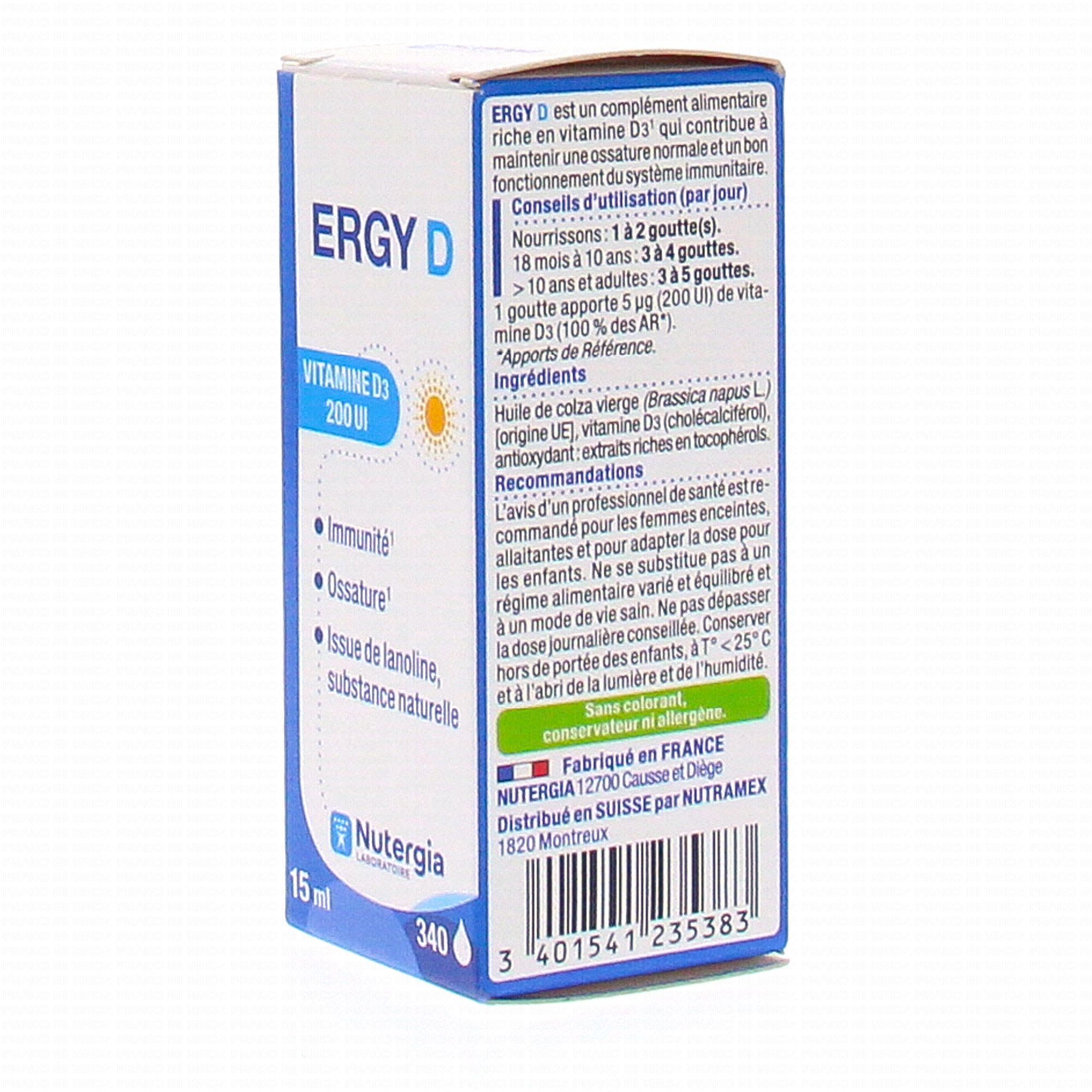 Ergy D vitamine D - gouttes 15ml