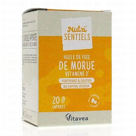 VITAVEA Nutri'Sentiel Bio huile de foie de morue boite de 20 capsules