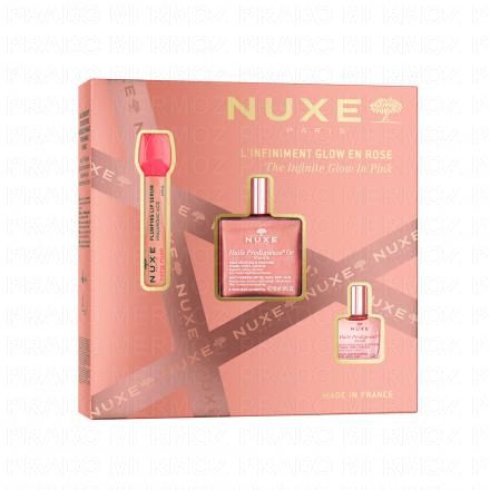 NUXE Coffret L'Infiniment Glow en Rose - Huile Prodigieuse OR Florale 50ml