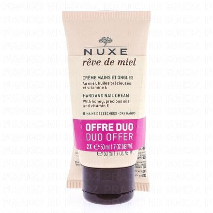 NUXE R&ecirc;ve de miel cr&egrave;me mains et ongles lot de 2 tubes 50ml