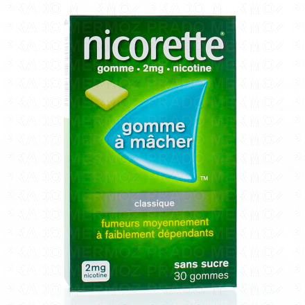 NICORETTE 2 mg sans sucre (boîte de 30 gommes)