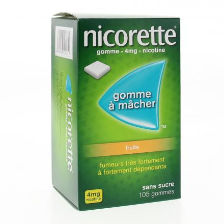 NICORETTE fruits 4 mg sans sucre