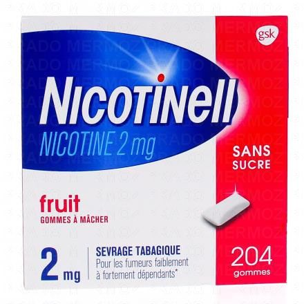 NICOTINELL fruit 2 mg sans sucre (boîte de 204 gommes)