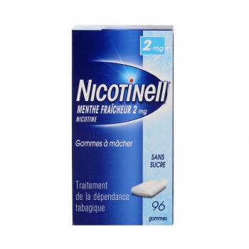 NICOTINELL menthe fraicheur 2 mg sans sucre 96 gommes