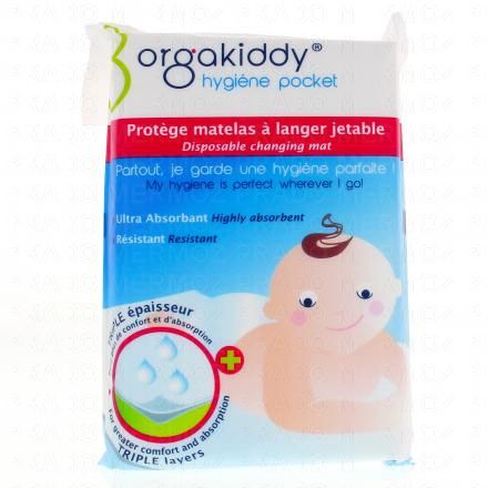 ORGAKIDDY Prot&egrave;ge matelas &agrave; langer jetable x5