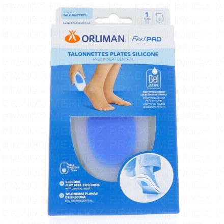 ORLIMAN Feetpad - Talonnettes plates silicone 1 paire (taille 3 - pointure 43 - 46)