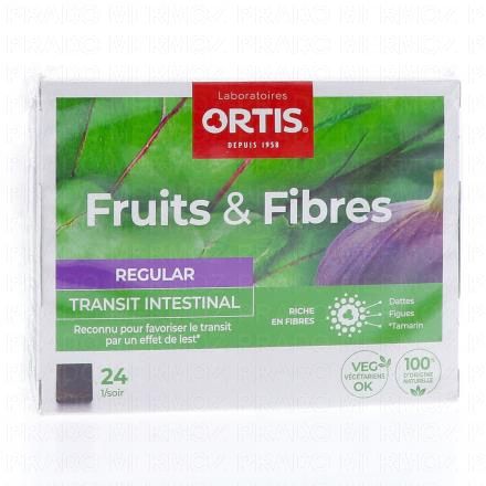 ORTIS Fruits & fibres transit cubes &agrave; m&acirc;cher (bo&icirc;te de 24 cubes)
