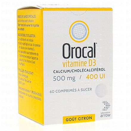 Orocal vitamine d3 500 mg/400 u.i. (boîte de 60 comprimés)