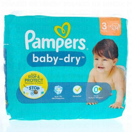 PAMPERS Baby dry 12h (taille 3 - 6à10kg x 24 couches)