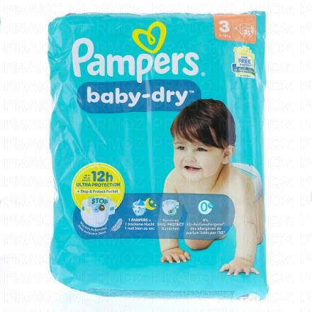 PAMPERS Baby dry 12h (taille 3 - 6&agrave;10kg x 35 couches)