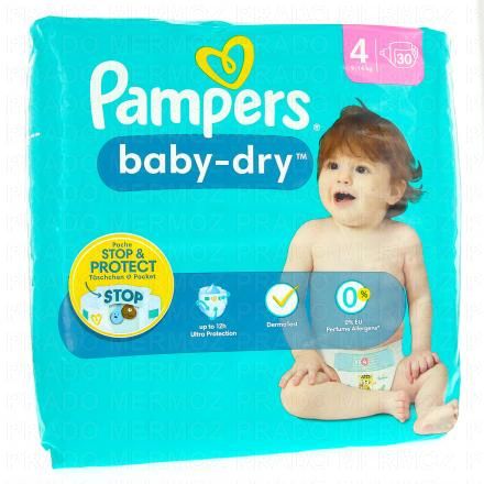 PAMPERS Baby dry 12h (taille 4 - 9&agrave;14kg x30 couches)