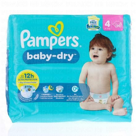 PAMPERS Baby dry 12h (taille 4 - 9à14kg x30 couches)