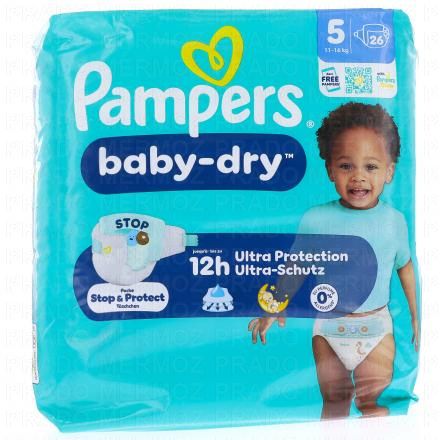 PAMPERS Baby dry 12h (taille 5 - 11&agrave;16kg x26 couches)