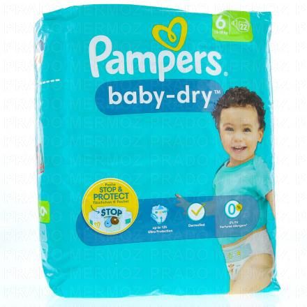 PAMPERS Baby dry 12h Taille 6 - 13à18kg (x22 couches)