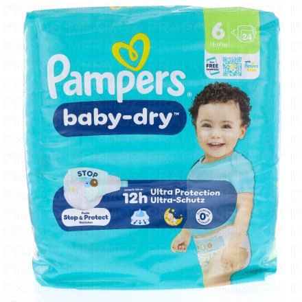 PAMPERS Baby dry 12h Taille 6 - 13à18kg (x22 couches)
