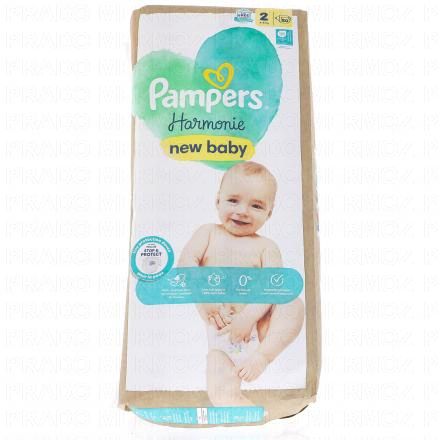 PAMPERS Harmonie New Baby - Couche hypoallerg&eacute;nique (taille 2 - 4&agrave;8kg x50 couches)