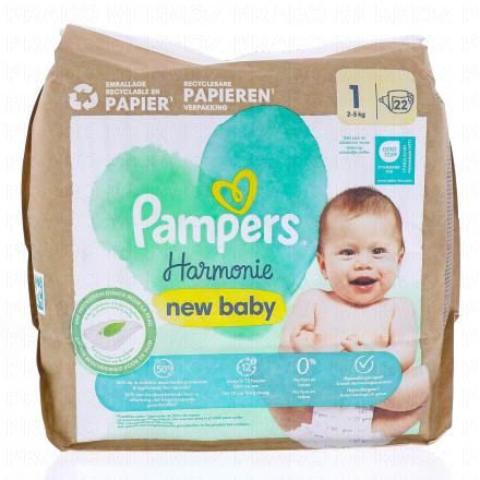 PAMPERS Harmonie New Baby Taille 1 - 2à5kg x22 couches