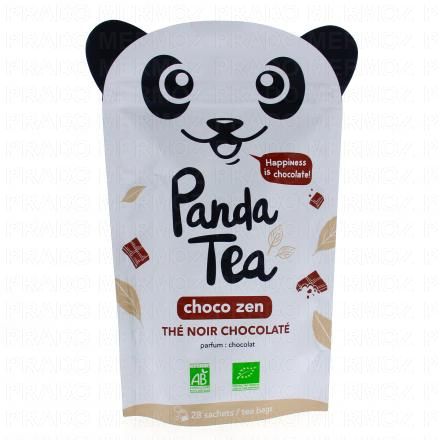 PANDA TEA Th&eacute; noir chocolat bio x28 sachets